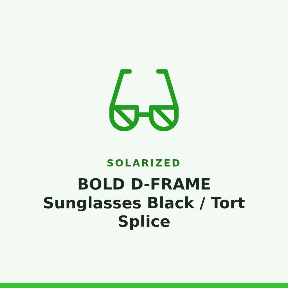 Solarized BOLD D-FRAME Sunglasses Black / Tort Splice 1 Pair