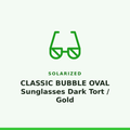 Solarized CLASSIC BUBBLE OVAL Sunglasses Dark Tort / Gold 1 Pair