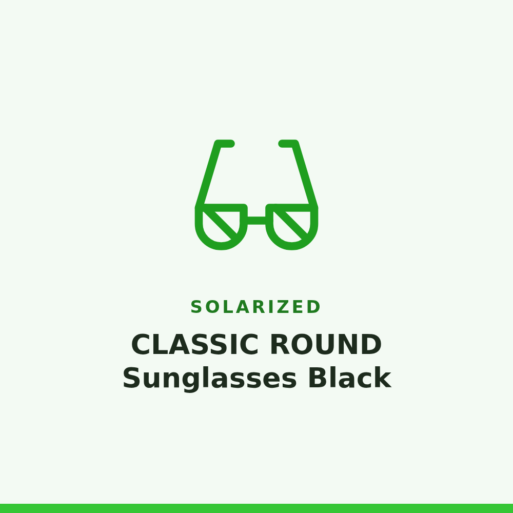 Solarized CLASSIC ROUND Sunglasses Black 1 Pair
