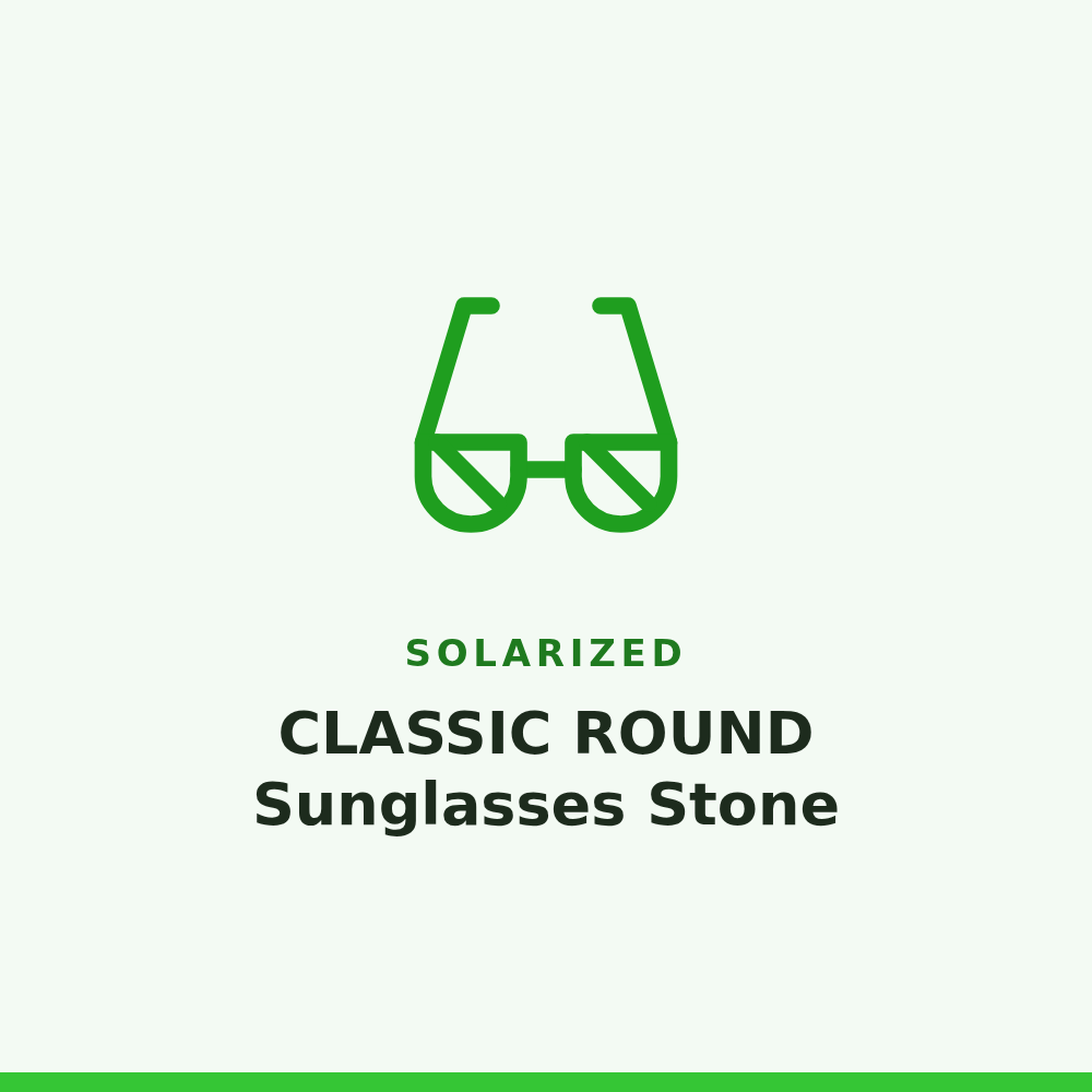 Solarized CLASSIC ROUND Sunglasses Stone 1 Pair
