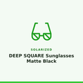 Solarized DEEP SQUARE Sunglasses Matte Black 1 Pair