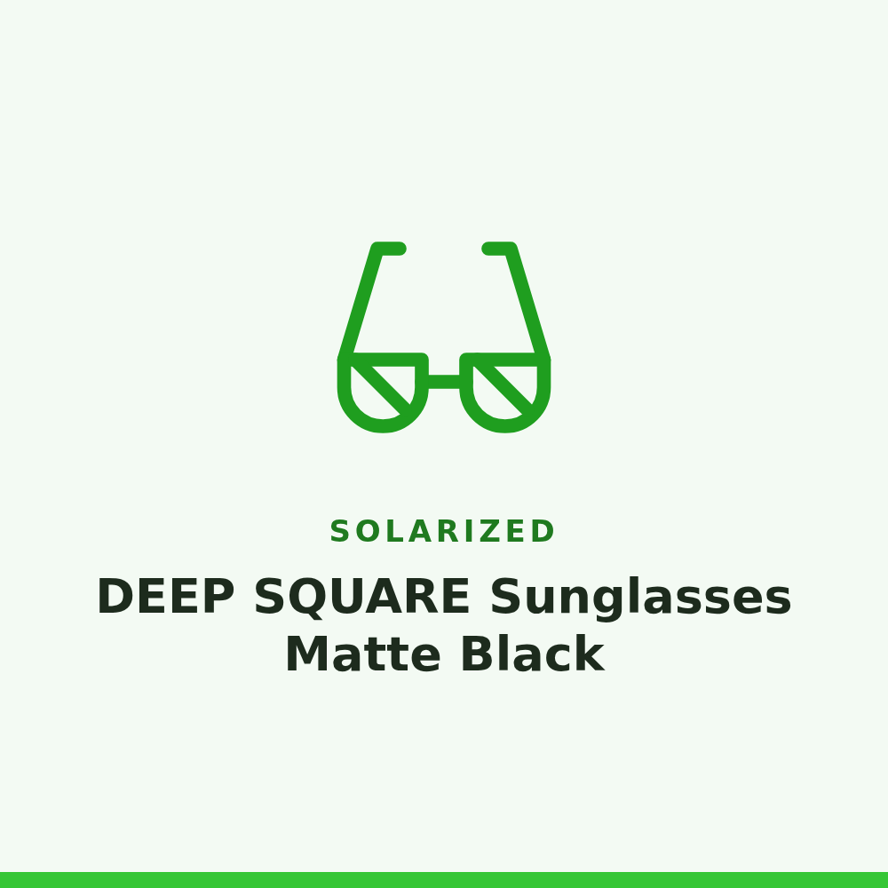 Solarized DEEP SQUARE Sunglasses Matte Black 1 Pair