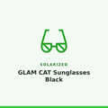 Solarized GLAM CAT Sunglasses Black 1 Pair
