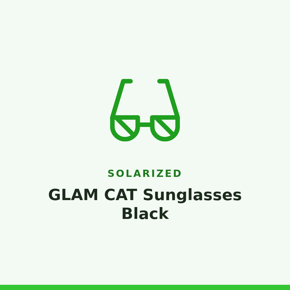 Solarized GLAM CAT Sunglasses Black 1 Pair