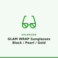 Solarized GLAM WRAP Sunglasses Black / Pearl / Gold 1 Pair