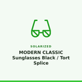 Solarized MODERN CLASSIC Sunglasses Black / Tort Splice 1 Pair