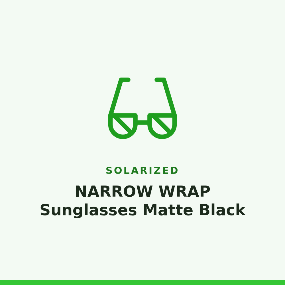 Solarized NARROW WRAP Sunglasses Matte Black 1 Pair