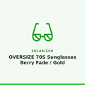 Solarized OVERSIZE 70S Sunglasses Berry Fade / Gold 1 Pair