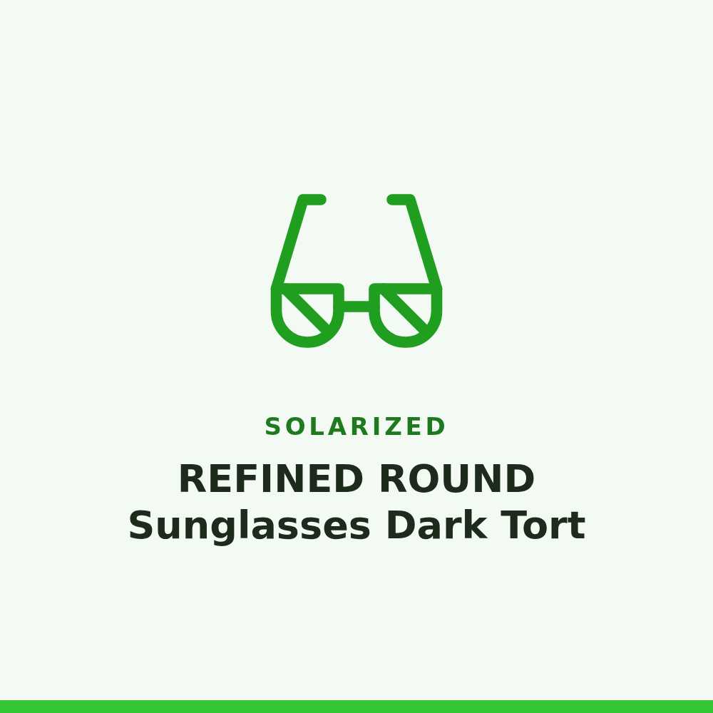 Solarized REFINED ROUND Sunglasses Dark Tort 1 Pair