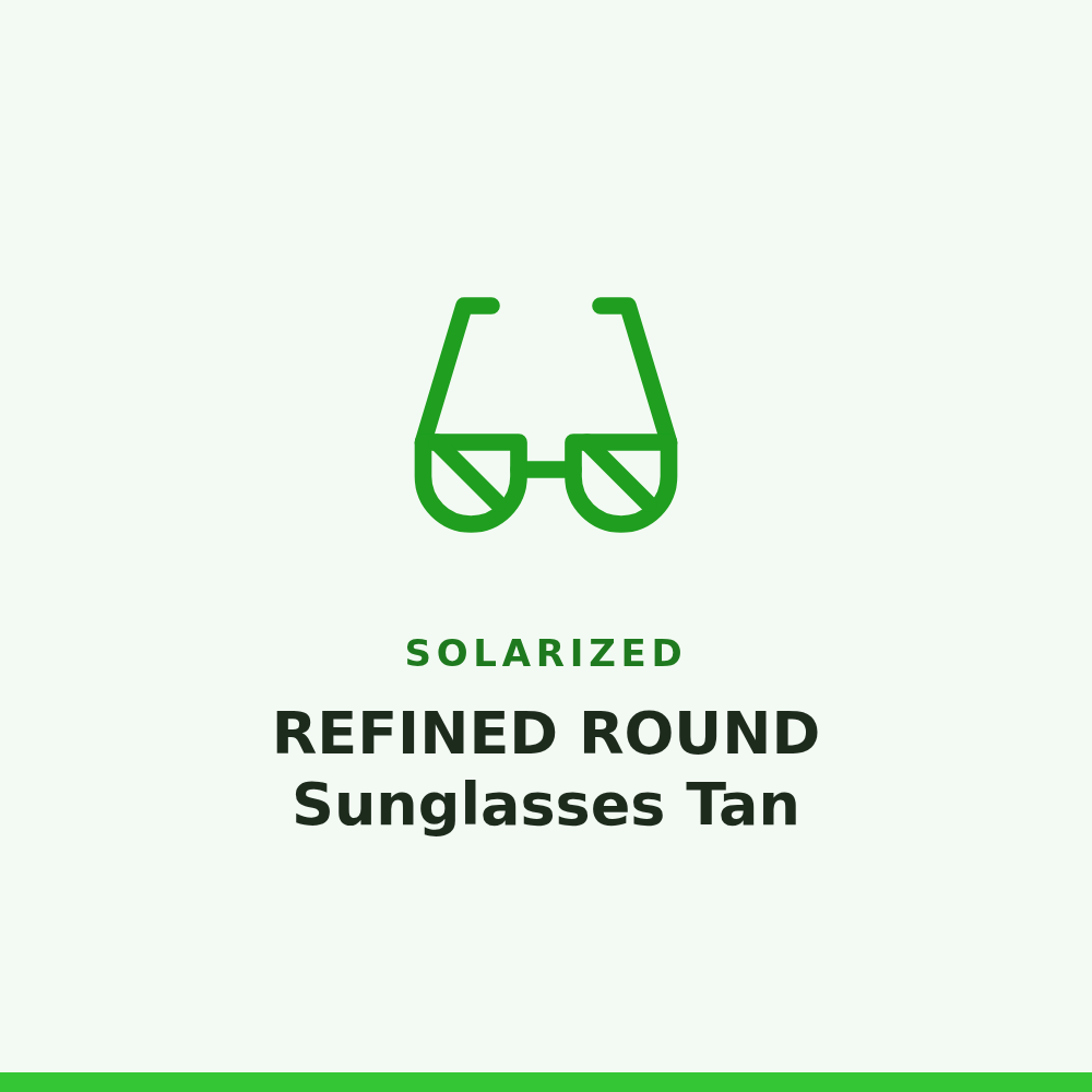 Solarized REFINED ROUND Sunglasses Tan 1 Pair