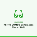 Solarized RETRO COMBO Sunglasses Black / Gold 1 Pair