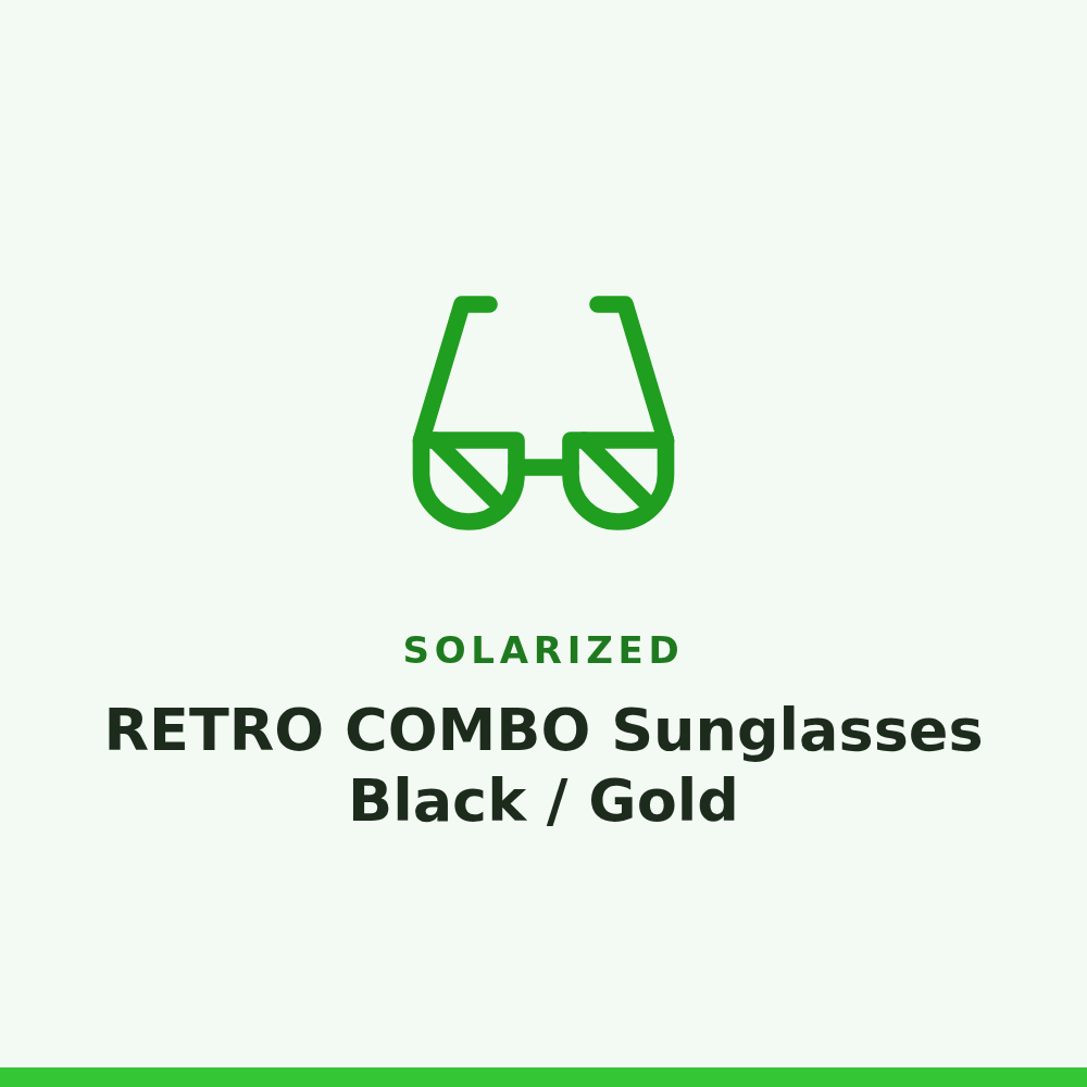 Solarized RETRO COMBO Sunglasses Black / Gold 1 Pair