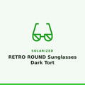 Solarized RETRO ROUND Sunglasses Dark Tort 1 Pair