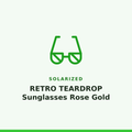 Solarized RETRO TEARDROP Sunglasses Rose Gold 1 Pair