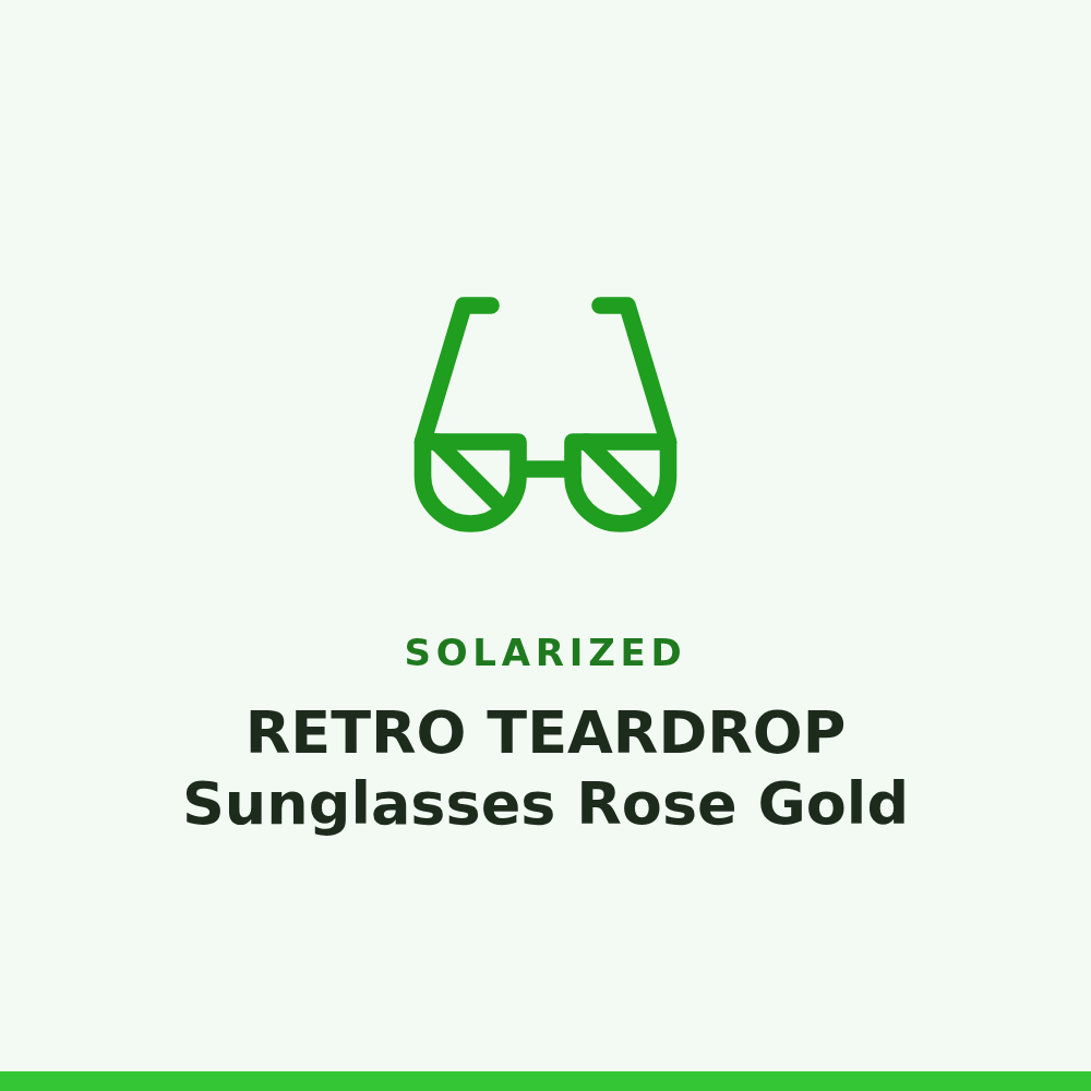 Solarized RETRO TEARDROP Sunglasses Rose Gold 1 Pair