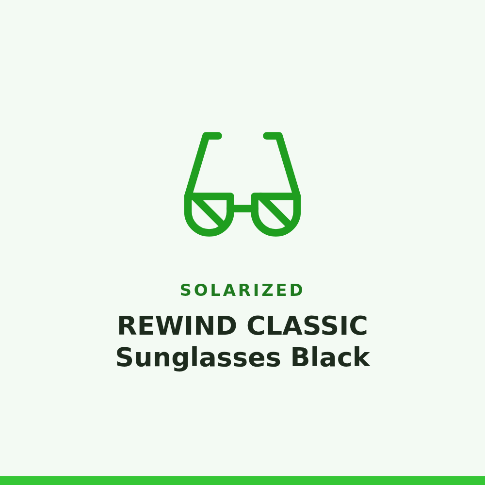 Solarized REWIND CLASSIC Sunglasses Black 1 Pair