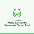 Solarized ROUND CAT COMBO Sunglasses Peach / Gold 1 Pair