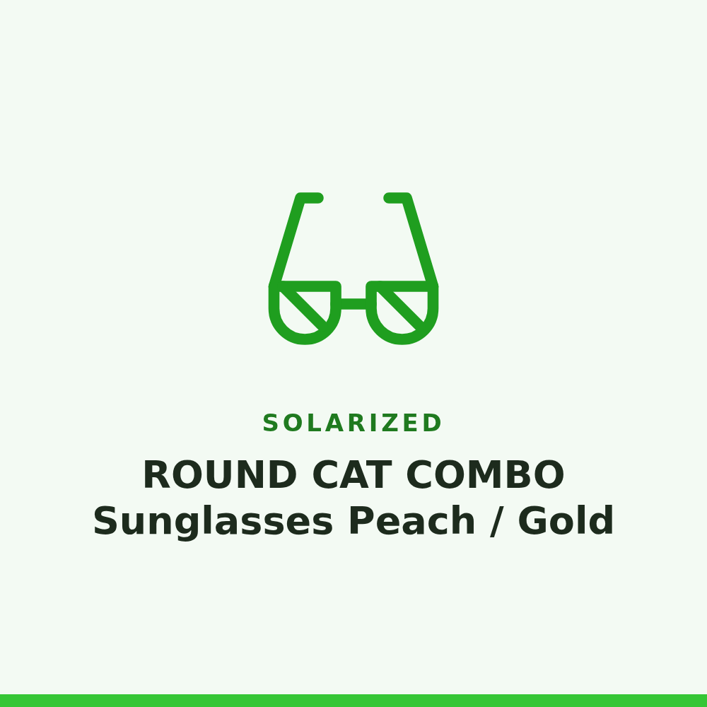 Solarized ROUND CAT COMBO Sunglasses Peach / Gold 1 Pair