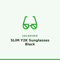 Solarized SLIM Y2K Sunglasses Black 1 Pair