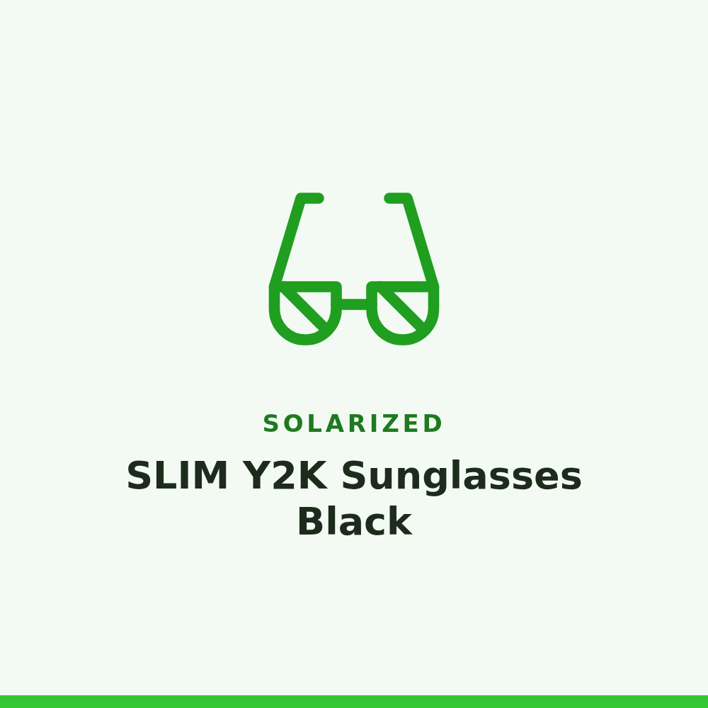 Solarized SLIM Y2K Sunglasses Black 1 Pair