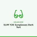 Solarized SLIM Y2K Sunglasses Dark Tort 1 Pair