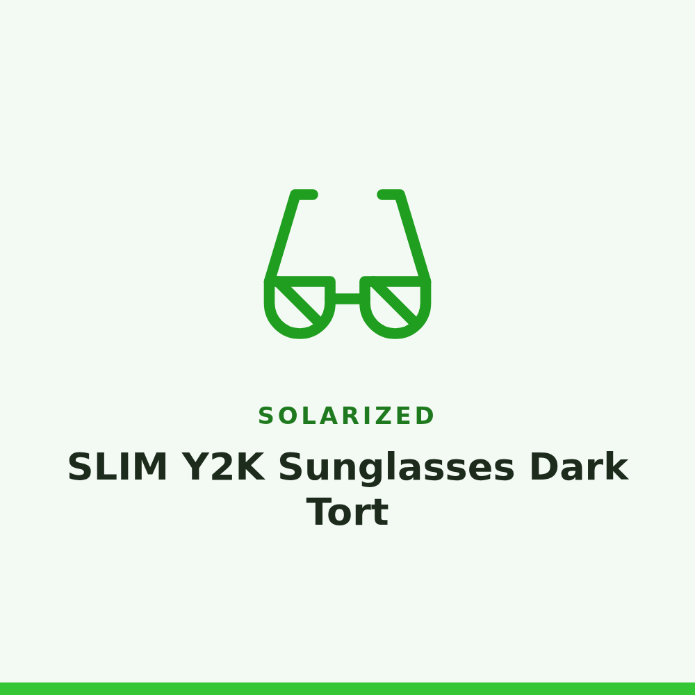 Solarized SLIM Y2K Sunglasses Dark Tort 1 Pair