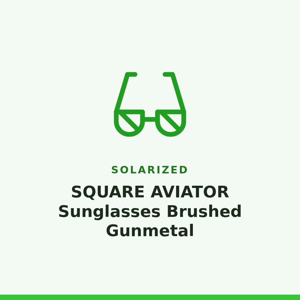 Solarized SQUARE AVIATOR Sunglasses Brushed Gunmetal 1 Pair