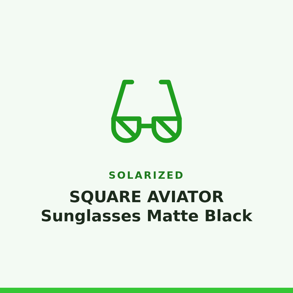 Solarized SQUARE AVIATOR Sunglasses Matte Black 1 Pair