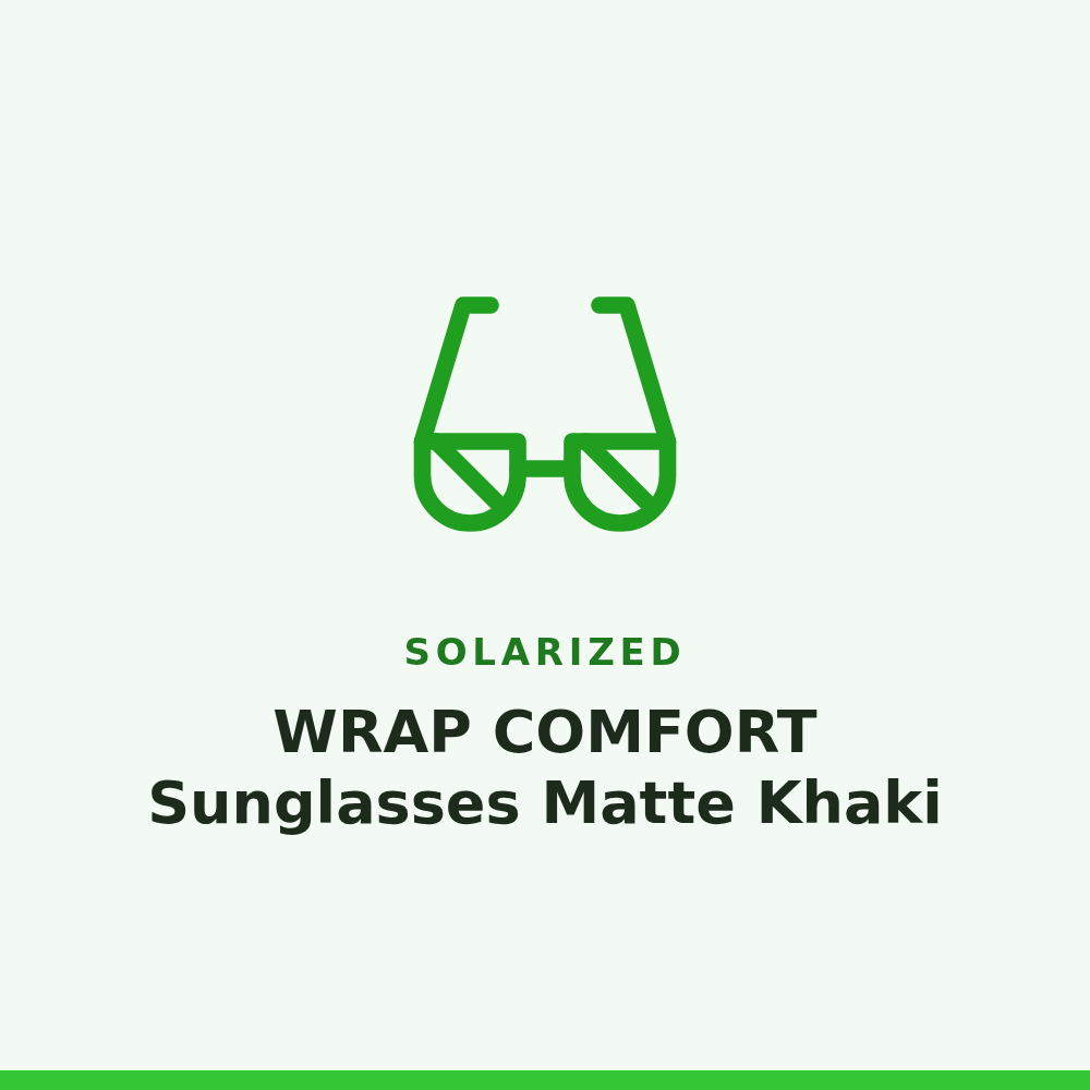 Solarized WRAP COMFORT Sunglasses Matte Khaki 1 Pair